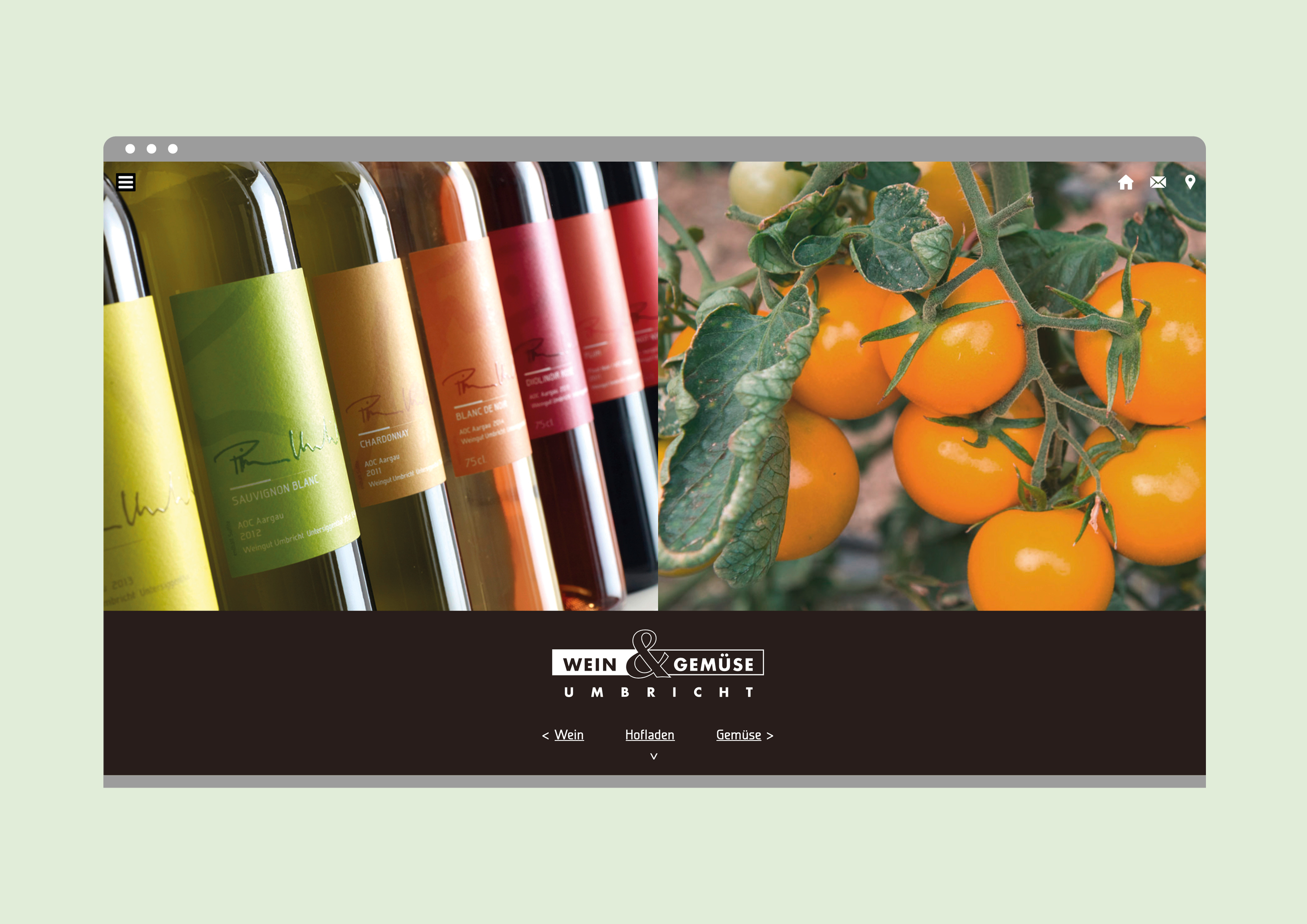 Wein&Gemüse Umbricht, Untersiggenthal – Gestaltung der neuen Webseite + Webschop